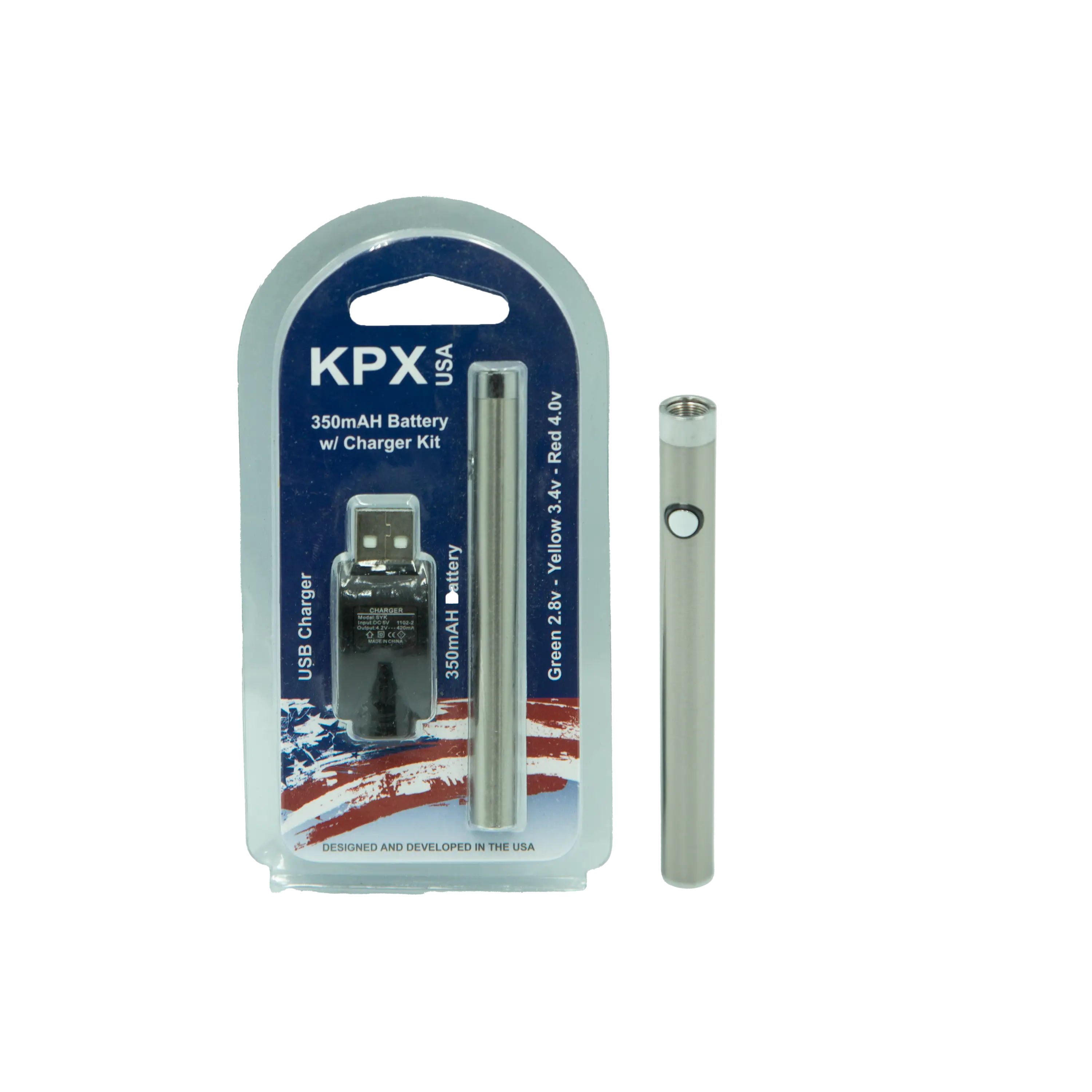 KPX USA 510 Thread Battery – 350mAh Variable Voltage - Image 2